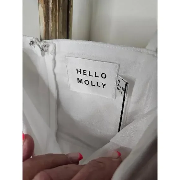 NWT Hello Molly White Cut Out Dress Bride/ Shower/ Bachelorette Size  6 - Picture 12 of 16
